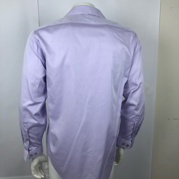 Calvin Klein CK Men's Shirt Slim Fit Non-Iron Long Sleeve Purple 16-23/24 Cotton - Picture 9 of 15